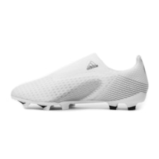 adidas X Ghosted .3 Laceless FG/AG Inflight - Footwear White/Core Black/Silver Metallic